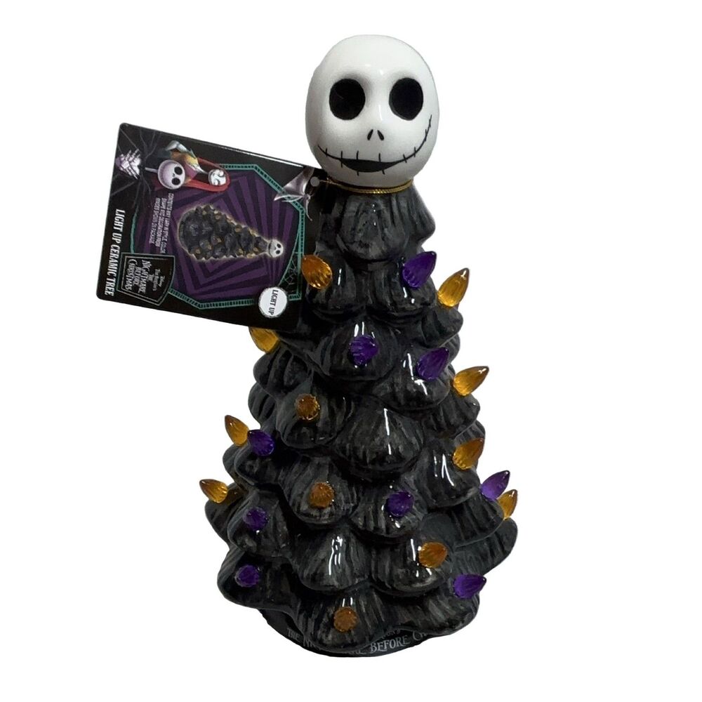 Disney The Nightmare Before Christmas Light Up Ceramic Tree Jack Skellington 12"